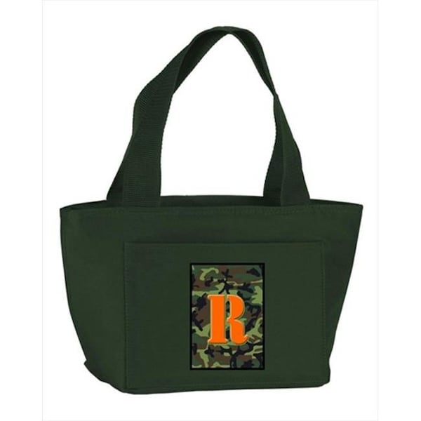 Carolines Treasures CJ1030-R-GN-8808 Monogram Letter R - Camo Green Insulated Cooler Lunch Bag CJ1030-R-GN-8808 - main